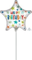 09" Happy Birthday Stars and Dots Balloon