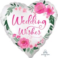 18" Satin Wedding Wishes Balloon