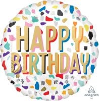 18" Happy Confetti Birthday Balloon