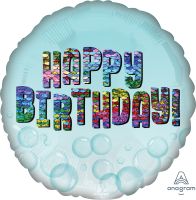 18" Happy Birthday Rainbow Sequins Balloon