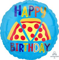 18" Pizza Happy Birthday Balloon