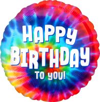 18" Tie Dye Birthday Balloon