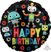 18" Birthday Robots Balloon