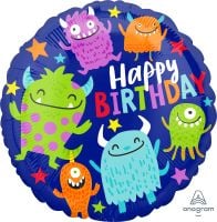 18" Happy Little Monsters Birthday Balloon