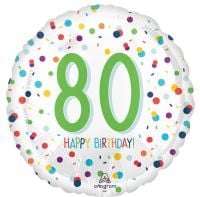Standard Confetti Birthday 80 Balloon