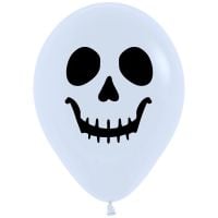 11" Skull Face White (50pcs) Balloons