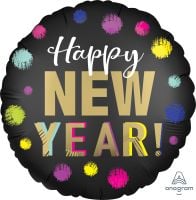 18" Satin Dotted New Year Balloon