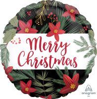 18" Satin Christmas Poinsettia Balloon
