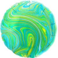 18" Marblez Blue Green Circle Balloon