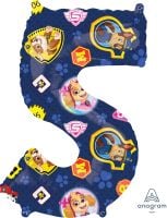 26" Paw Patrol Number 5 Balloon