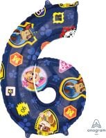 26" Paw Patrol Number 6 Balloon