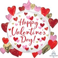 SuperShape Happy Valentines Day Circled in Hearts Balloon