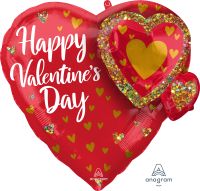 Multi-Balloon Happy Valentines Day Glitter Garland