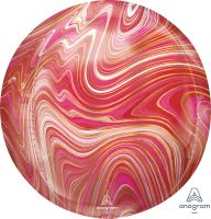 Orbz Marblez 16" Red and Pink Balloon