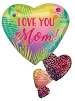 SuperShape Tropical Mom Floating Hearts Balloon