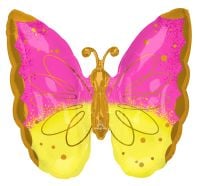 SuperShape Pink and Yellow Butterfly Balloon