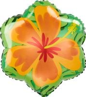 18" Summer Orange and Purple Hibiscus Balloon