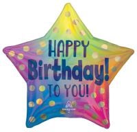 Standard Happy Birthday To You Gold Dots Balloon