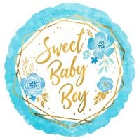 Standard Baby Boy Floral Geo Balloon