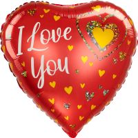 Jumbo I Love You Glitter Hearts Balloon