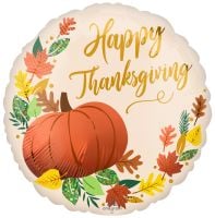 Standard Satin Happy Thanksgiving Fall Pumpkin Balloon