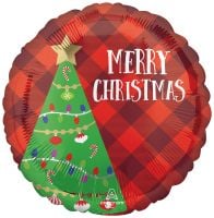 Standard Festive Christmas Tree Plaid Balloon