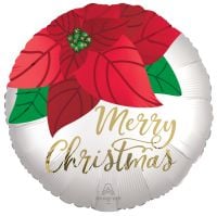 Standard Satin Christmas Pionsettia Balloon