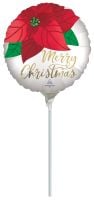 09" Satin Christmas Poinsettia Balloon