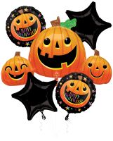 Balloon Bouquet Smiley Halloween Pumpkins