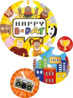 SuperShape Party Town Happy Birthday Balloon