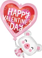 SuperShape Floating Valentines Bear  Balloon
