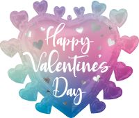 SuperShape Happy Valentines Day Filtered Hearts  Balloon