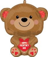 18" Happy Valentines Day Cuddly Bear Balloon