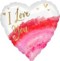18" Geode Watercolor Love Balloon
