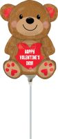 Mini Shape Happy Valentines Day Cuddly Bear  Balloon