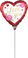 04" Satin Love Watercolor Floral Balloon