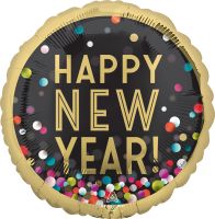 Jumbo Colorful Confetti Happy New Year Balloon