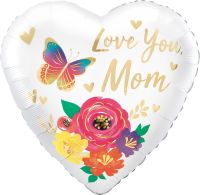 Jumbo Love You Mom Satin Floral Balloon