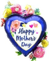 SuperShape Satin Happy Mothers Day Watercolor Floral Balloon
