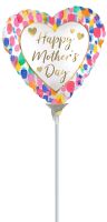 09" Satin Happy Mothers Day Colorful Watercolor Balloon