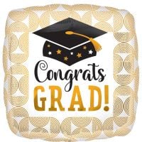 Jumbo Congrats Grad Ribbed Lines Balloon