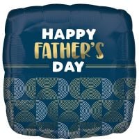 18" Happy Fathers Day Ribbed Lines Balloon
