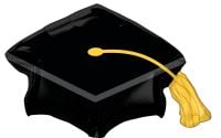 SuperShape Black Grad Cap Balloon