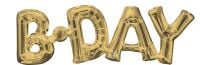 Phrase Bday White Gold Balloon