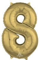26" White Gold Number 8 Balloon