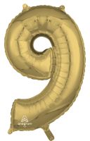26" White Gold Number 9 Balloon