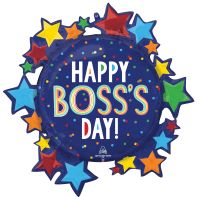 SuperShape Boss's Day Colorful Dots and Stars Balloon
