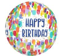 Orbz Painterly Dots Birthday Balloon