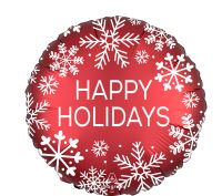 18" Satin Happy Holidays Nordic Snowflake Balloon