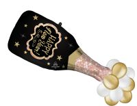Latex Accented Supershape New Year Bubbly Balloon